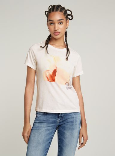 Abstract Water Color Print Top